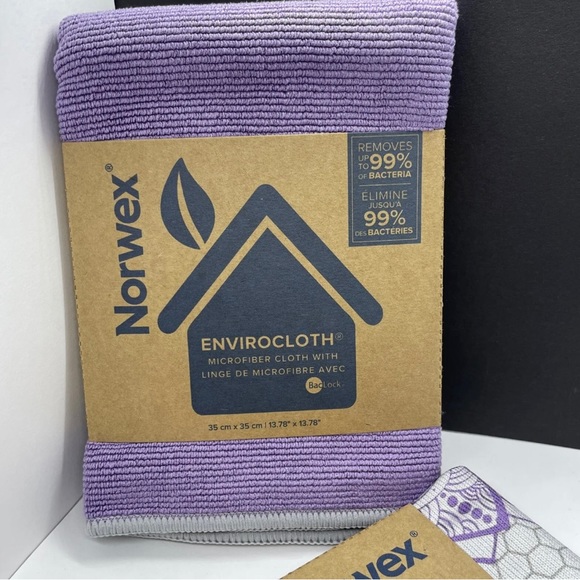 Norwex Basic Package EnviroCloth amethyst w/Gray Trim+Window Cloth Amethyst lace - Picture 3 of 8